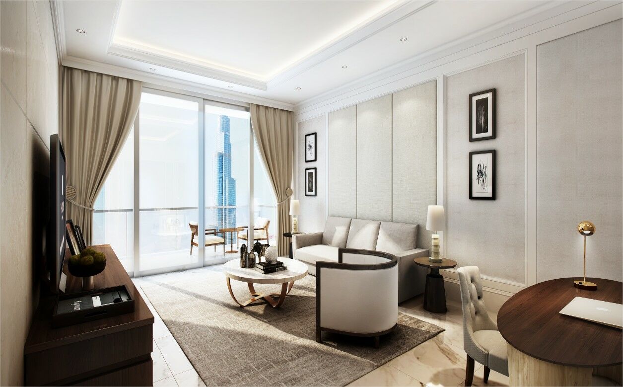 喷泉地标酒店 迪拜 外观 照片 A living room
